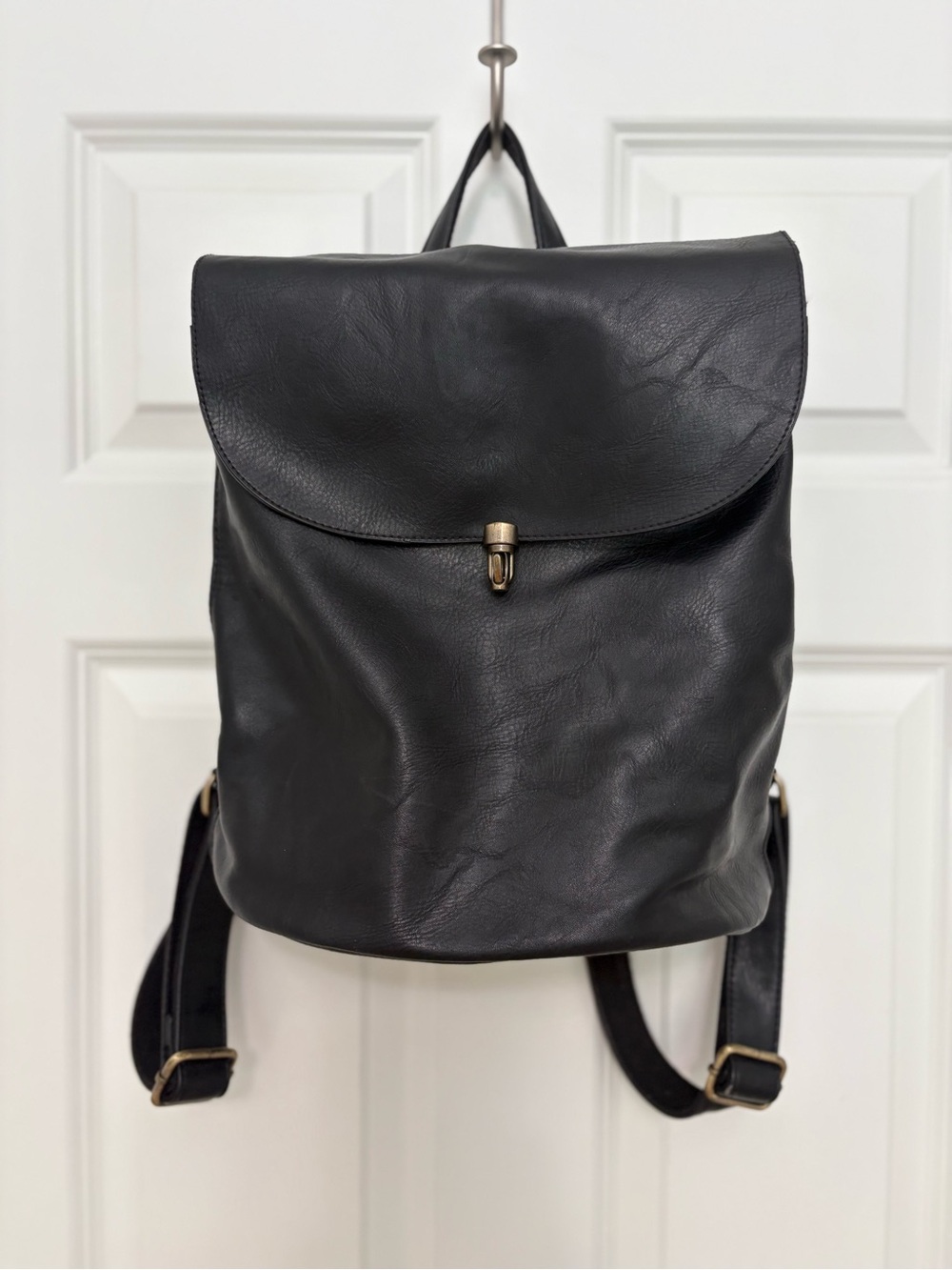 Black Vegan Leather Backpack - Joy Susan